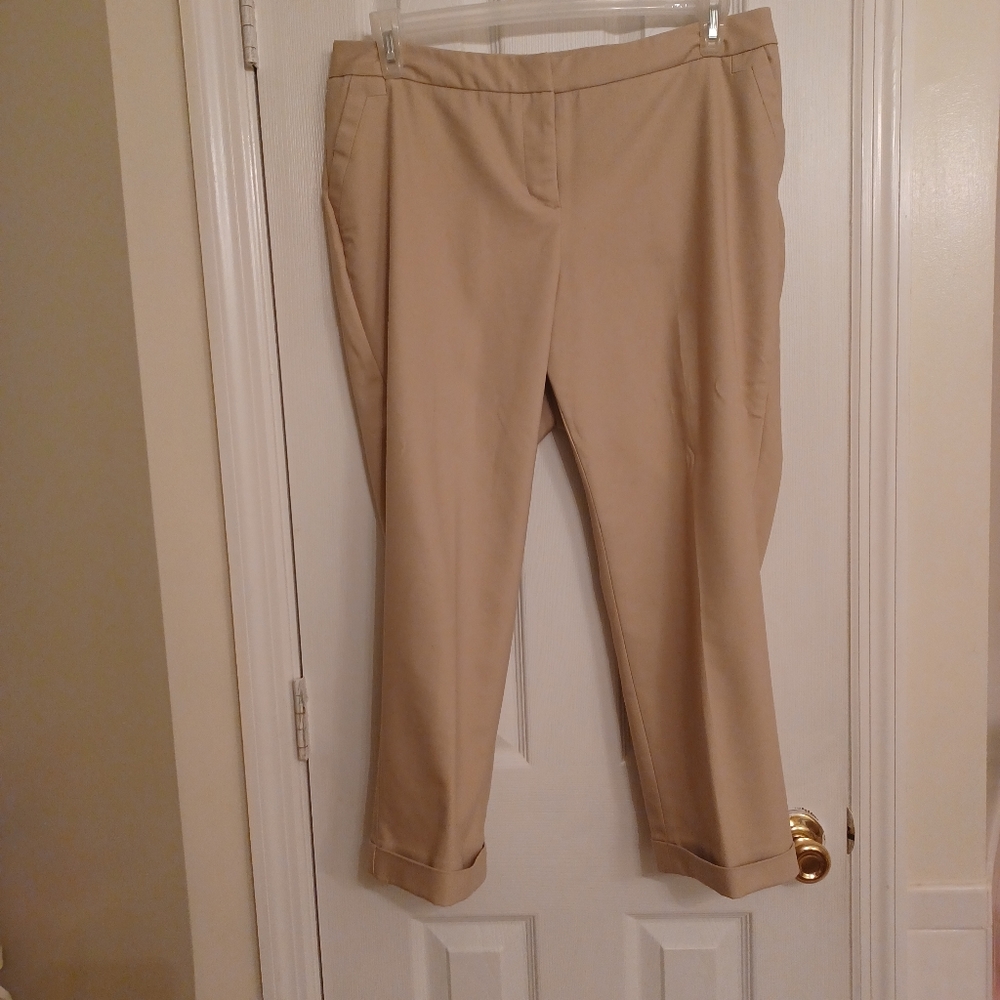 Lane Bryant Beige Cropped Ankle Pants